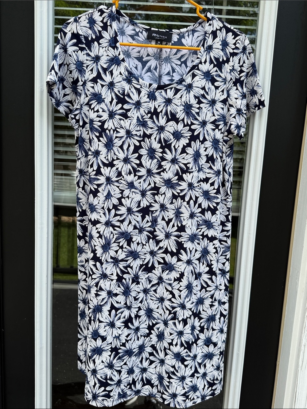 RN Studio Women’s Navy & White Floral Short Sleeve Dress (Size: M)(EUC)